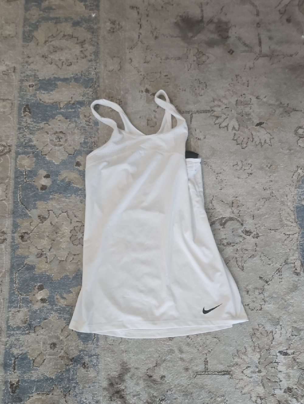 Nike White Racerback Athletic Tank with Swoosh